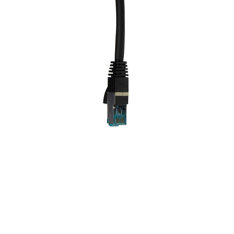 IT-BUDGET Vollkupfer Premium Patchkabel - Cat.6A - 500 MHz - halogenfrei - PoE+ - AWG 26/7 - schwarz - 0,25 m
