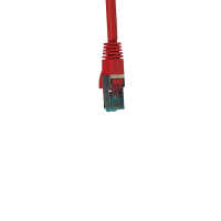 IT-BUDGET Vollkupfer Premium Patchkabel - Cat.6A - 500 MHz - halogenfrei - PoE+ - AWG 26/7 - rot - 0,25 m