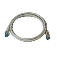 IT-BUDGET Vollkupfer Premium Patchkabel - Cat.6A - 500 MHz - halogenfrei - PoE+ - AWG 26/7 - grau - 0,50 m