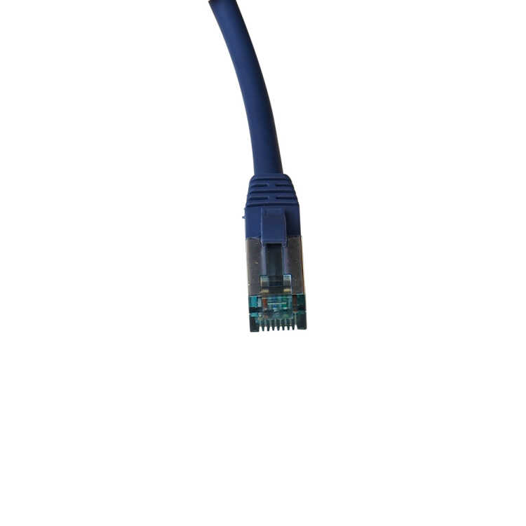 IT-BUDGET Vollkupfer Premium Patchkabel - Cat.6A - 500 MHz - halogenfrei - PoE+ - AWG 26/7 - blau - 15 m