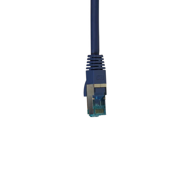 IT-BUDGET Vollkupfer Premium Patchkabel - Cat.6A - 500 MHz - halogenfrei - PoE+ - AWG 26/7 - blau - 25 m