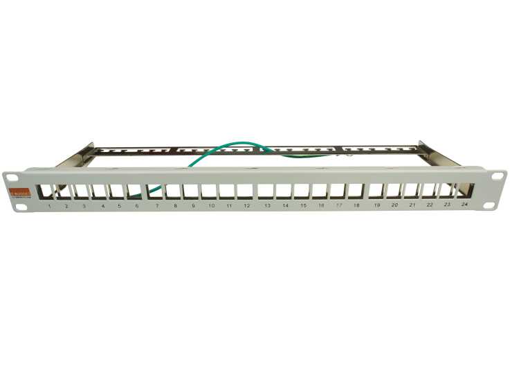 IT-BUDGET 19" Leer-Patchpanel für Keystone Module - 24 Port - 1 HE - unbestückt - grau