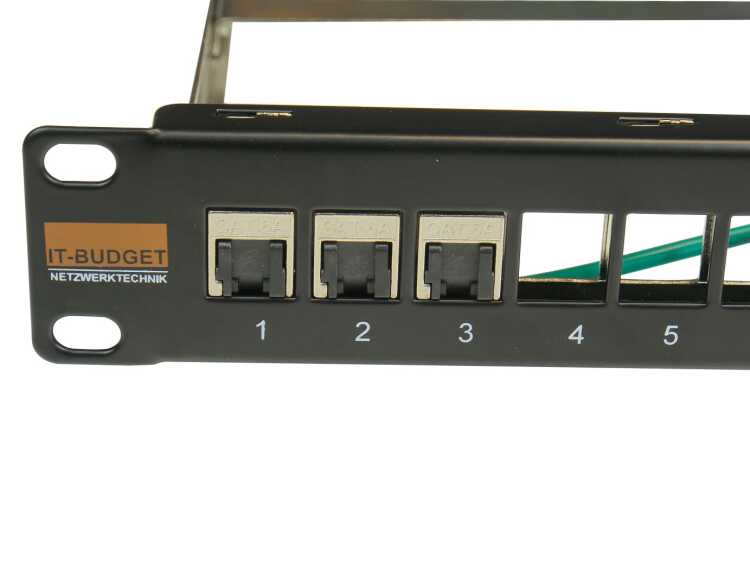 IT-BUDGET 19" Leer-Patchpanel für Keystone Module - 24 Port - 1 HE - unbestückt - schwarz