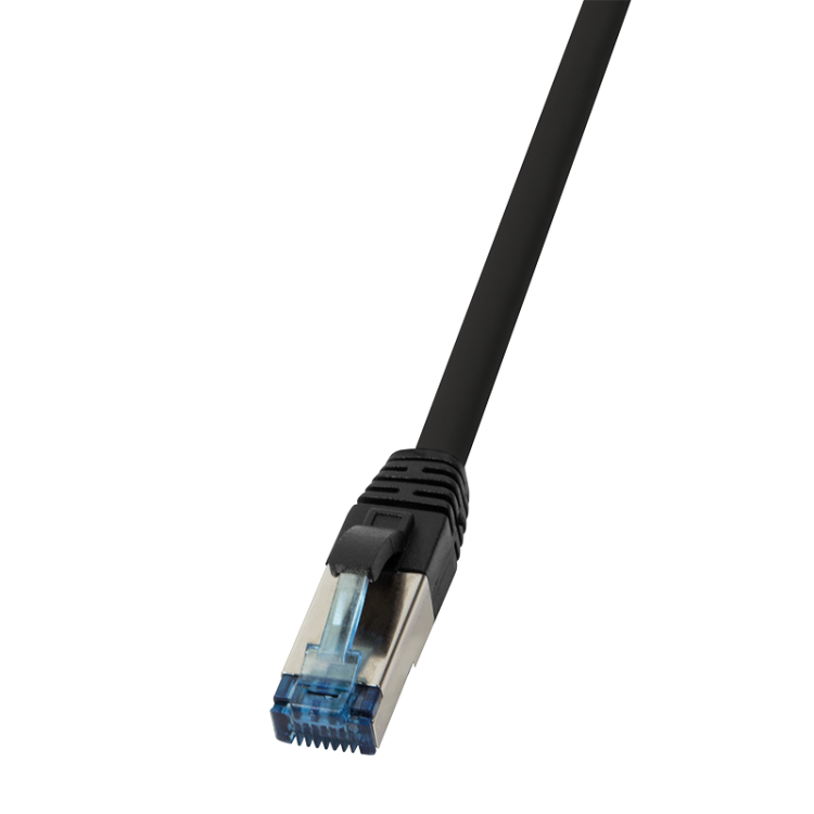 Patchkabel - Cat 6A - 10 Gigabit - doppelt geschirmt S/FTP  - PUR-Mantel - UV-beständig - Industrie-Anwendung - schwarz - 1 m