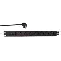19" Steckdosenleiste 8-fach CEE7/3 SCHUKO-Buchse + 2...