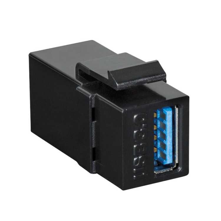 Keystone Modular Verbinder USB-A 3.0 Buchse auf USB-A 3.0 Buchse - schwarz