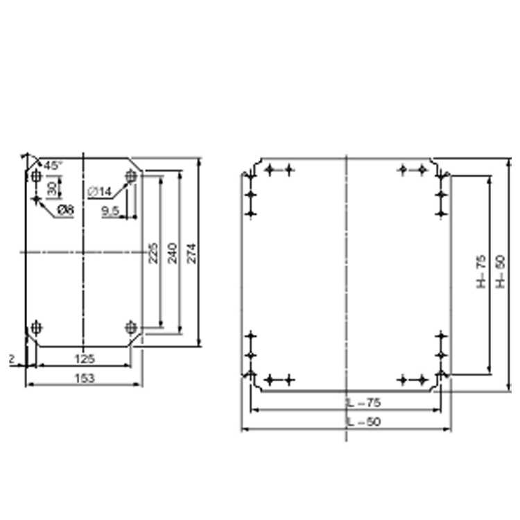 Montageplatte für SPACIAL S3D/VDM/TecnoIP Wandverteiler - Stahlblech - 550 x 550 mm