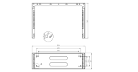 Einbau- oder Wandhalter für 19"-Geräte - Montage-Tiefe 330 mm - 3 HE - schwarz