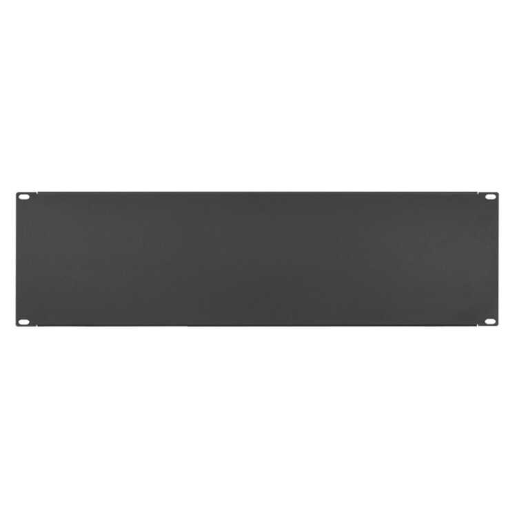 19"-Blindplatte/Rackblende - 3 HE - stabile Metall-Version - schwarz