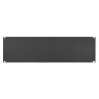 19"-Blindplatte/Rackblende - 3 HE - stabile Metall-Version - schwarz