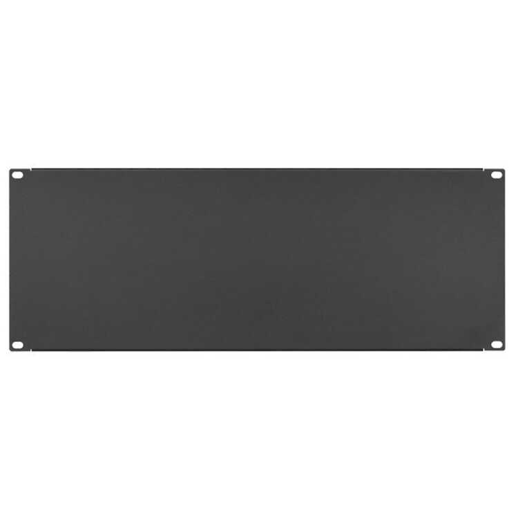 19"-Blindplatte/Rackblende - 4 HE - stabile Metall-Version - schwarz