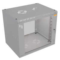 19"-Wandverteiler TAUNUS von IT-BUDGET - 9 HE - 450 mm Tiefe - Sichttür - Schloss - lichtgrau