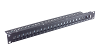 Quality Slim Patchfeld-19" Modulträger unbestückt - 24-Port - 1HE - für Keystone - schwarz