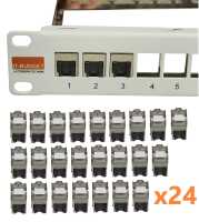 SPAR-PACK: IT-BUDGET 19"-Keystone Patchfeld 24 Port...