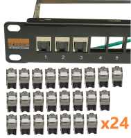 SPAR-PACK: IT-BUDGET 19"-Keystone Patchfeld 24 Port...