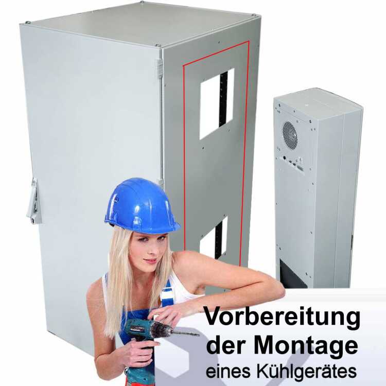 Vorbereitung eines Serverschrankes zur Montage eines Kühlgerätes