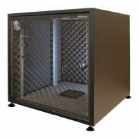 Schallgedämmter 19"-Schrank SILENCE RACK Office - 15 HE - 1 SILENT-Lüfter - BxT 600x600 mm - Glastür - schwarz