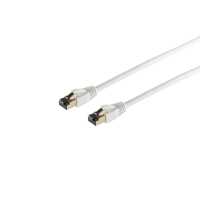 Highend Patchkabel - Cat 8.1 - 2000 MHz - F/FTP doppelt geschirmt - halogenfrei - weiß - 0,5 m