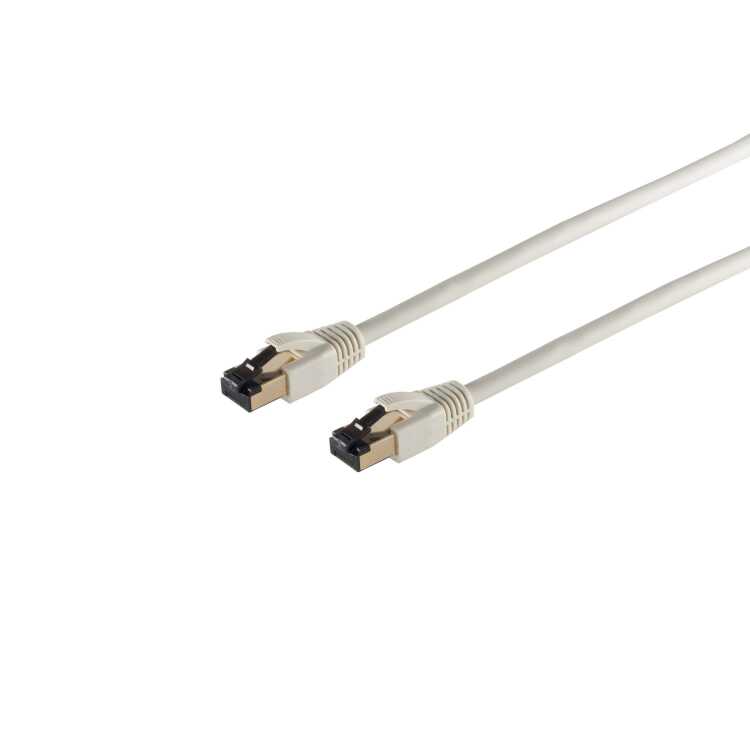 Highend Patchkabel - Cat 8.1 - 2000 MHz - F/FTP doppelt geschirmt - halogenfrei - grau 1,0m