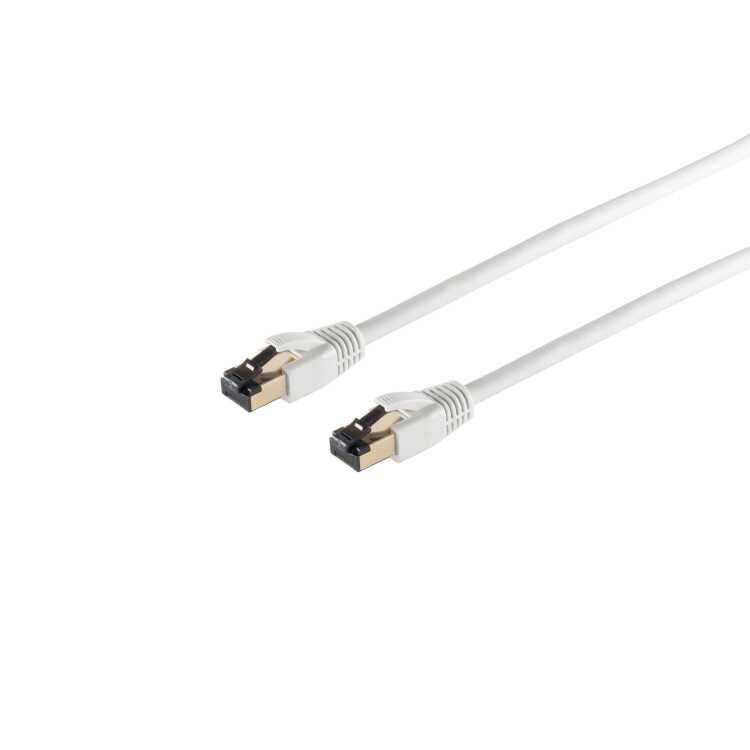 Highend Patchkabel - Cat 8.1 - 2000 MHz - F/FTP doppelt geschirmt - halogenfrei - weiß - 1,5 m