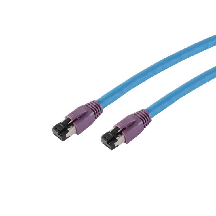 Highend Patchkabel - Cat 8.1 - 2000 MHz - S/FTP doppelt geschirmt - halogenfrei - blau - 15 m