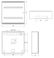 19"-Wandverteiler - platzsparender 3 + 4 HE Vertikal-Einbau - Tiefe 180 mm - Einbautiefe bis 220 mm - lichtgrau