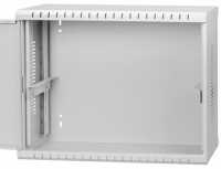 19"-Wandverteiler - platzsparender 3 HE tiefenvariabler Vertikal-Einbau - Tiefe 180 mm - Einbautiefe bis 300 mm - lichtgrau