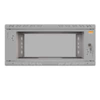 19"-Wandverteiler TAUNUS von IT-BUDGET - 4 HE - 350 mm Tiefe - Sichttür - Schloss - lichtgrau