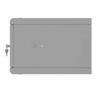 19"-Wandverteiler TAUNUS von IT-BUDGET - 4 HE - 350 mm Tiefe - Sichttür - Schloss - lichtgrau
