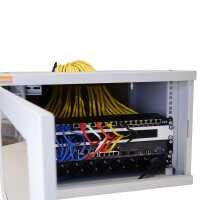 19"-Wandverteiler TAUNUS von IT-BUDGET - 6 HE - 450 mm Tiefe - Vollblechtür - Schloss - lichtgrau