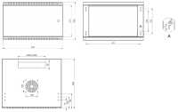 19"-Wandverteiler TAUNUS von IT-BUDGET - 6 HE - 450 mm Tiefe - Vollblechtür - Schloss - lichtgrau