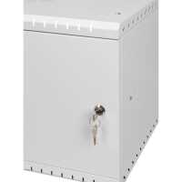 19"-Wandverteiler TAUNUS von IT-BUDGET - 6 HE - 450 mm Tiefe - Vollblechtür - Schloss - lichtgrau