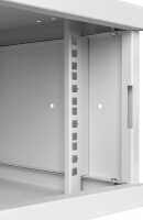 19"-Wandverteiler TAUNUS von IT-BUDGET - 4 HE - 350 mm Tiefe - Vollblechtür - Schloss - lichtgrau