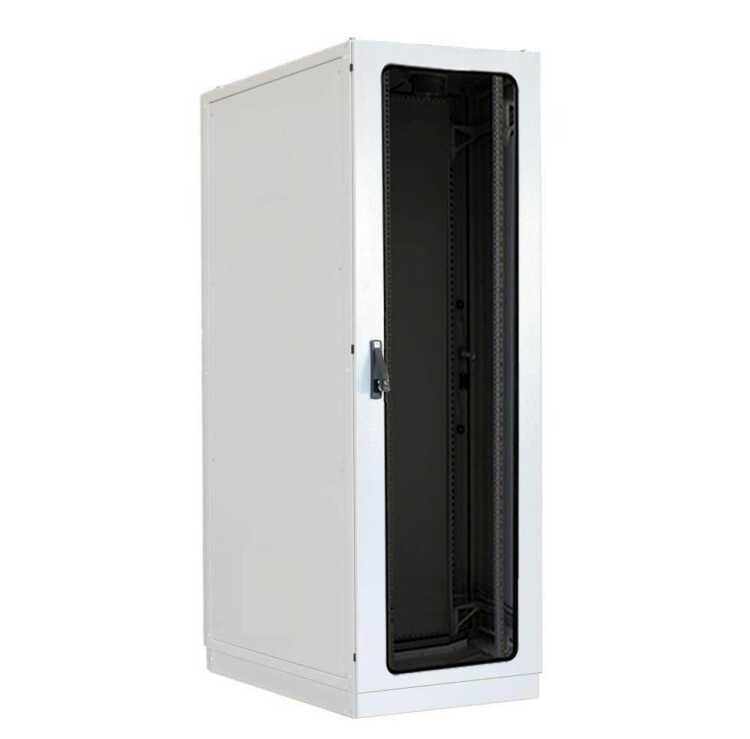 19"-Serverschrank SZE2 - Schutzart IP54 - 42 HE - BxT 600 x 1000 mm - Sichttür - Vollblechtür - Sockel - lichtgrau