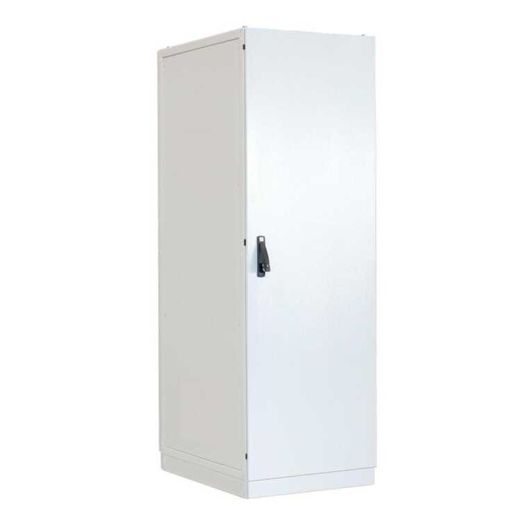Serverschrank SZE2 mit Klimaanlage von Cosmotec/Stulz - Kühlleistung 300 bis 4000 W - 36 HE - 600x800 mm - Vollblechtüren - Sockel - lichtgrau