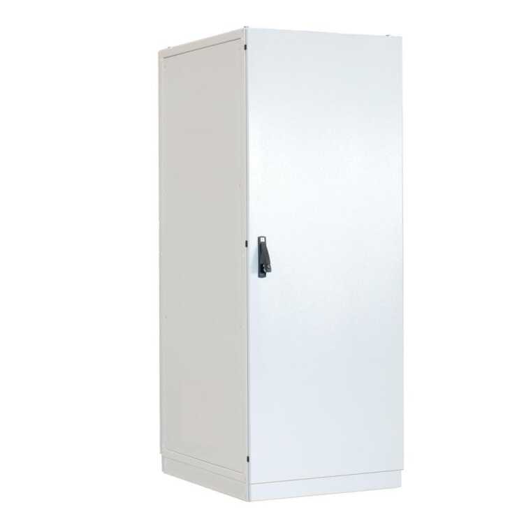 Serverschrank SZE2 mit Klimaanlage von Cosmotec/Stulz - Kühlleistung 300 bis 4000 W - 36 HE - 800x800 mm - Vollblechtüren - Sockel - lichtgrau