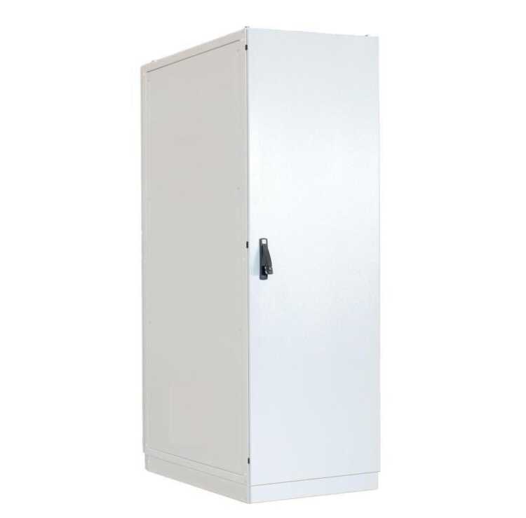 Serverschrank SZE2 mit Klimaanlage von Cosmotec/Stulz - Kühlleistung 300 bis 5600 W - 42 HE - 600x1000 mm - Vollblechtüren - Sockel - lichtgrau