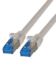 IT-BUDGET Vollkupfer Premium Patchkabel - Super Flex TPE - Cat.6A - 500MHz - LSZH - PoE+ - AWG 27 - grau - 0,15 m