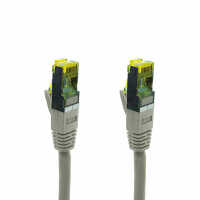 IT-BUDGET Vollkupfer Premium Patchkabel - Cat.6A mit Cat.7 Rohkabel - 600 MHz - halogenfrei - PoE+ - 10GBit - grau - 0,25 m