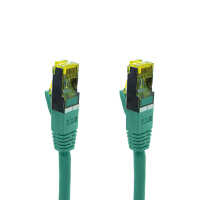 IT-BUDGET Vollkupfer Premium Patchkabel - Cat.6A mit Cat.7 Rohkabel - 600 MHz - halogenfrei - PoE+ - 10GBit - grün - 0,25 m