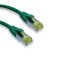 IT-BUDGET Vollkupfer Premium Patchkabel - Cat.6A mit Cat.7 Rohkabel - 600 MHz - halogenfrei - PoE+ - 10GBit - grün - 0,25 m