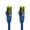 IT-BUDGET Vollkupfer Premium Patchkabel - Cat.6A mit Cat.7 Rohkabel - 600 MHz - halogenfrei - PoE+ - 10GBit - blau - 0,25 m