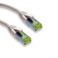 IT-BUDGET Vollkupfer Premium Patchkabel - Cat.6A mit Cat.7 Rohkabel - 600 MHz - halogenfrei - PoE+ - 10GBit - weiß - 0,25 m