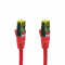 IT-BUDGET Vollkupfer Premium Patchkabel - Cat.6A mit Cat.7 Rohkabel - 600 MHz - halogenfrei - PoE+ - 10GBit - rot - 0,25 m