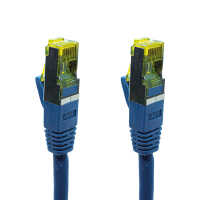 IT-BUDGET Vollkupfer Premium Patchkabel - Cat.6A mit Cat.7 Rohkabel - 600 MHz - halogenfrei - PoE+ - 10GBit - blau - 0,5 m