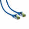 IT-BUDGET Vollkupfer Premium Patchkabel - Cat.6A mit Cat.7 Rohkabel - 600 MHz - halogenfrei - PoE+ - 10GBit - blau - 0,5 m