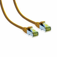 IT-BUDGET Vollkupfer Premium Patchkabel - Cat.6A mit Cat.7 Rohkabel - 600 MHz - halogenfrei - PoE+ - 10GBit - gelb - 0,5 m