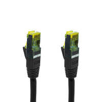 IT-BUDGET Vollkupfer Premium Patchkabel - Cat.6A mit Cat.7 Rohkabel - 600 MHz - halogenfrei - PoE+ - 10GBit - schwarz - 0,5 m