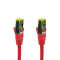 IT-BUDGET Vollkupfer Premium Patchkabel - Cat.6A mit Cat.7 Rohkabel - 600 MHz - halogenfrei - PoE+ - 10GBit - rot - 0,5 m