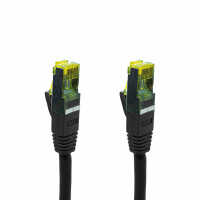 IT-BUDGET Vollkupfer Premium Patchkabel - Cat.6A mit Cat.7 Rohkabel - 600 MHz - halogenfrei - PoE+ - 10GBit - schwarz - 1 m